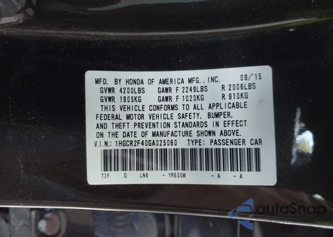 2016 Honda Accord Lx z USA, uszkodzony, nr VIN 1HGCR2F40GA025060